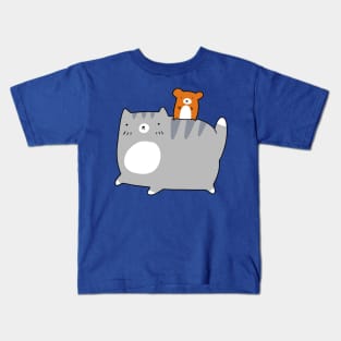 Blue Tabby Cat and Hamster Kids T-Shirt